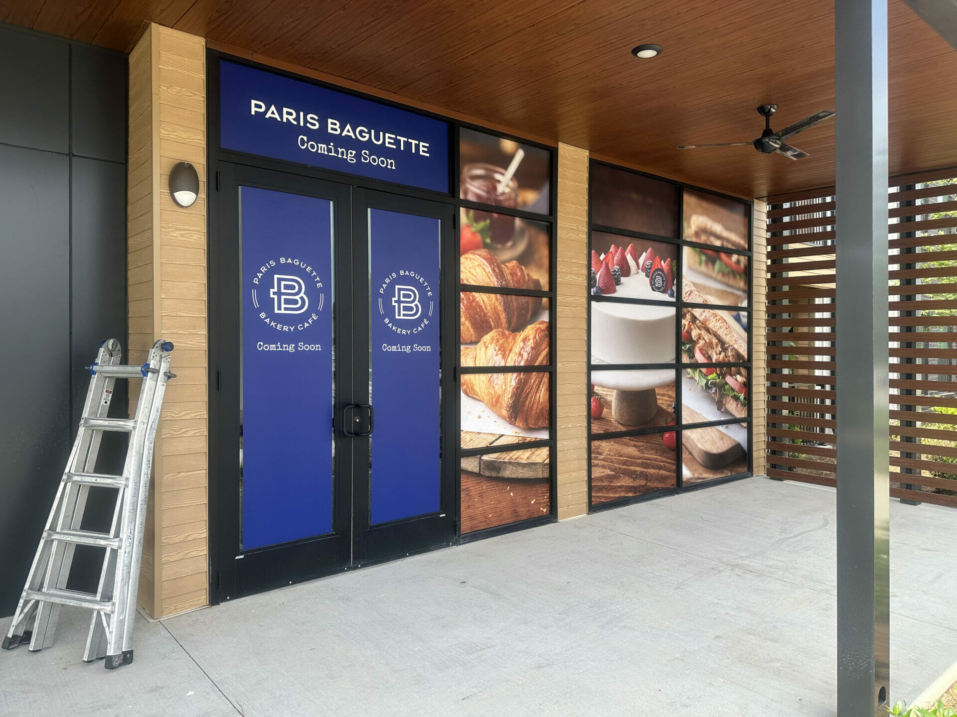 Close-up of door wraps and window graphics