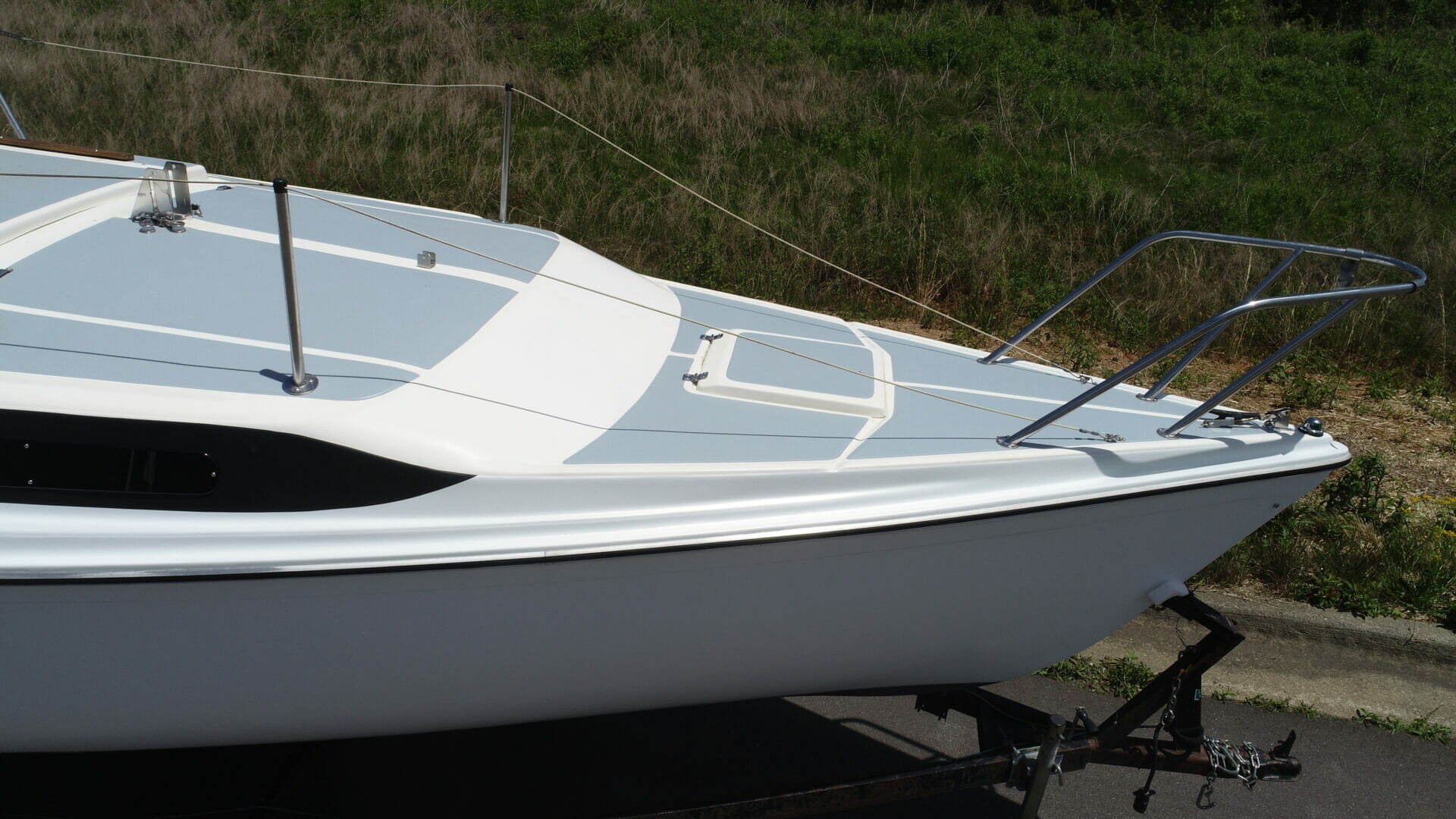 Detail shot of boat wrap craftsmanship