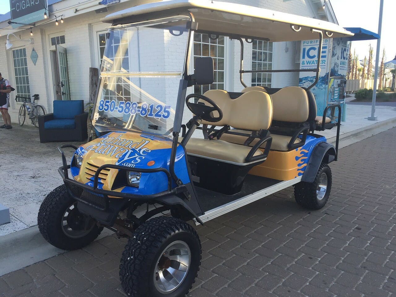 Custom Golf Cart - Flame Design